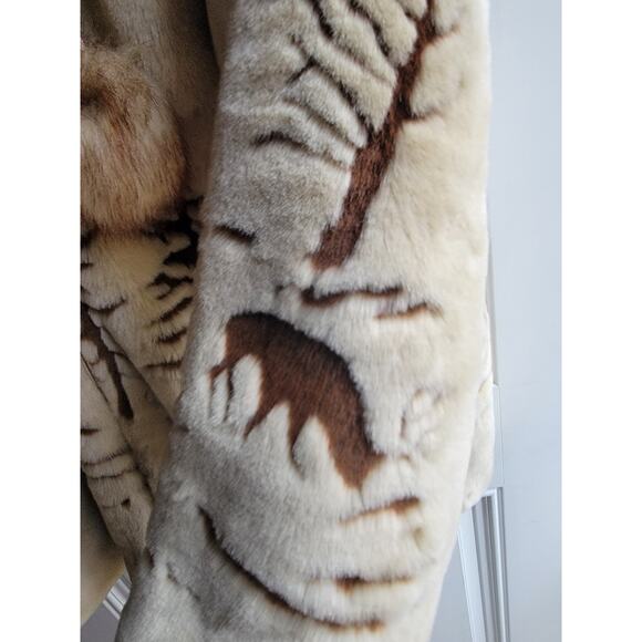 Northern Lifestyle Womens S Deer Forest Satin Lined Faux Fur Hood Vintage Jacket - Picture 7 of 16